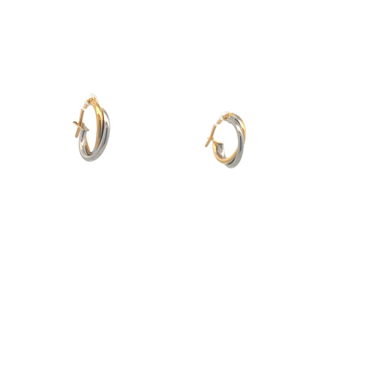 14K Gold Small Two Tone Hoops | Luby Gold Collection | Luby 