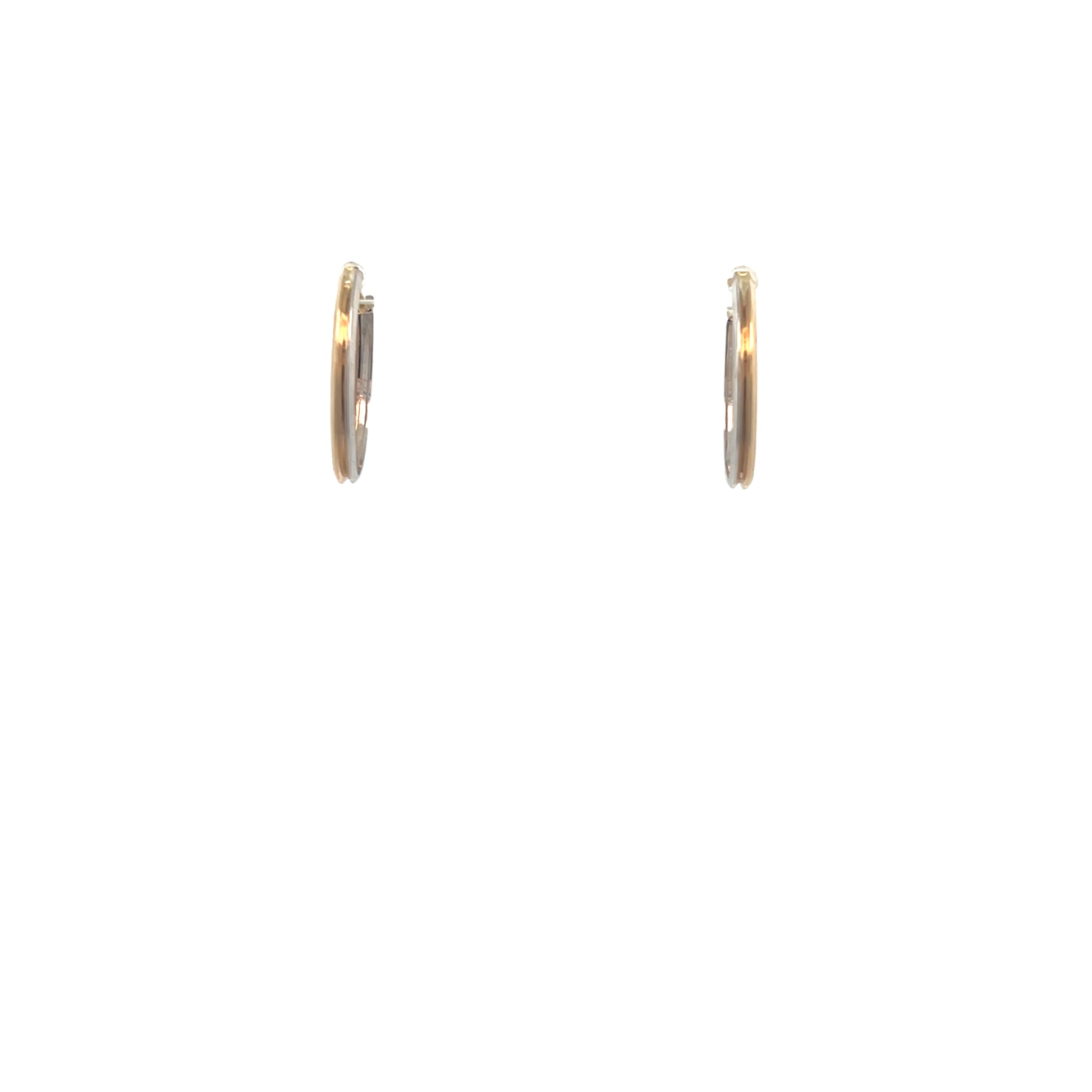 14K Gold Two Tone Oval Hoops | Luby Gold Collection | Luby 