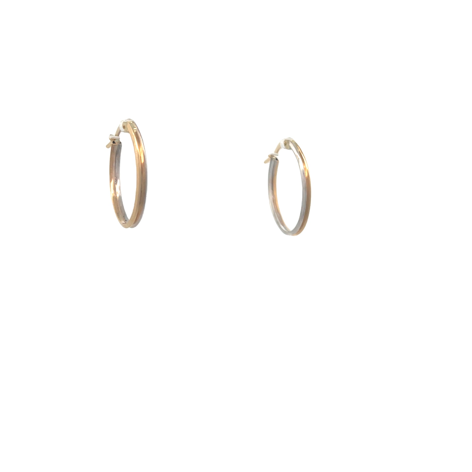 14K Gold Two Tone Oval Hoops | Luby Gold Collection | Luby 