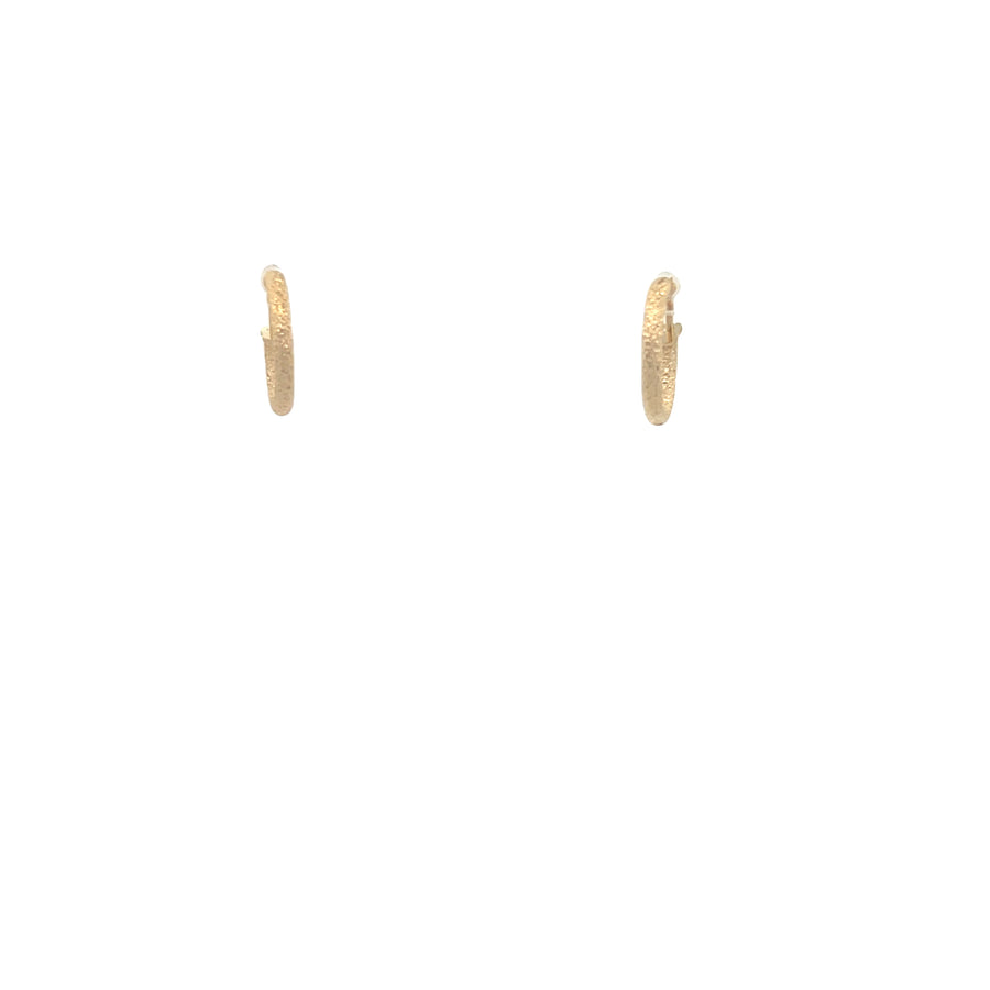 14K Gold Diamond Cut Small Hoop