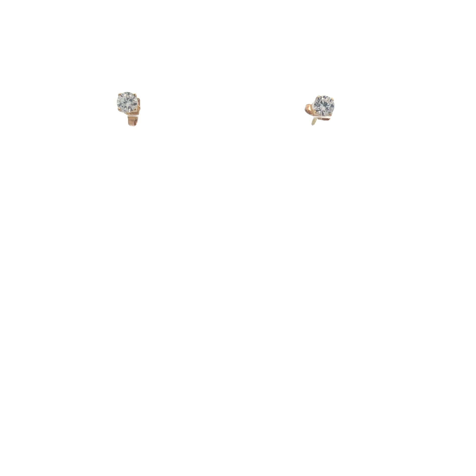 14K Gold 4mm Stud Clear CZ | Luby Gold Collection | Luby 