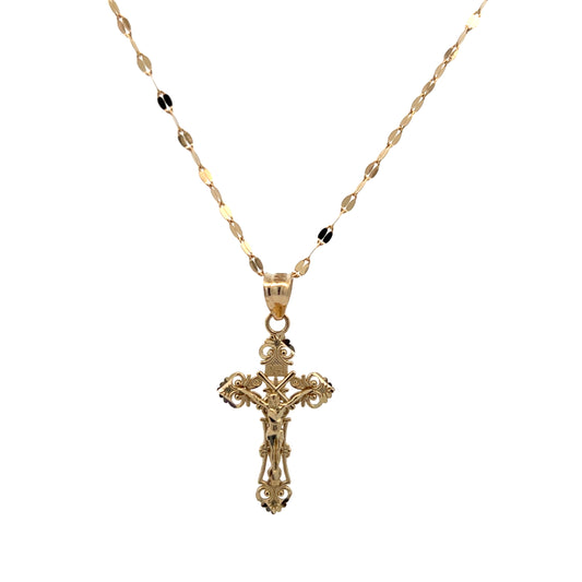 14K Gold Vintage Jesus Cross Pendant | Luby Gold Collection | Luby 
