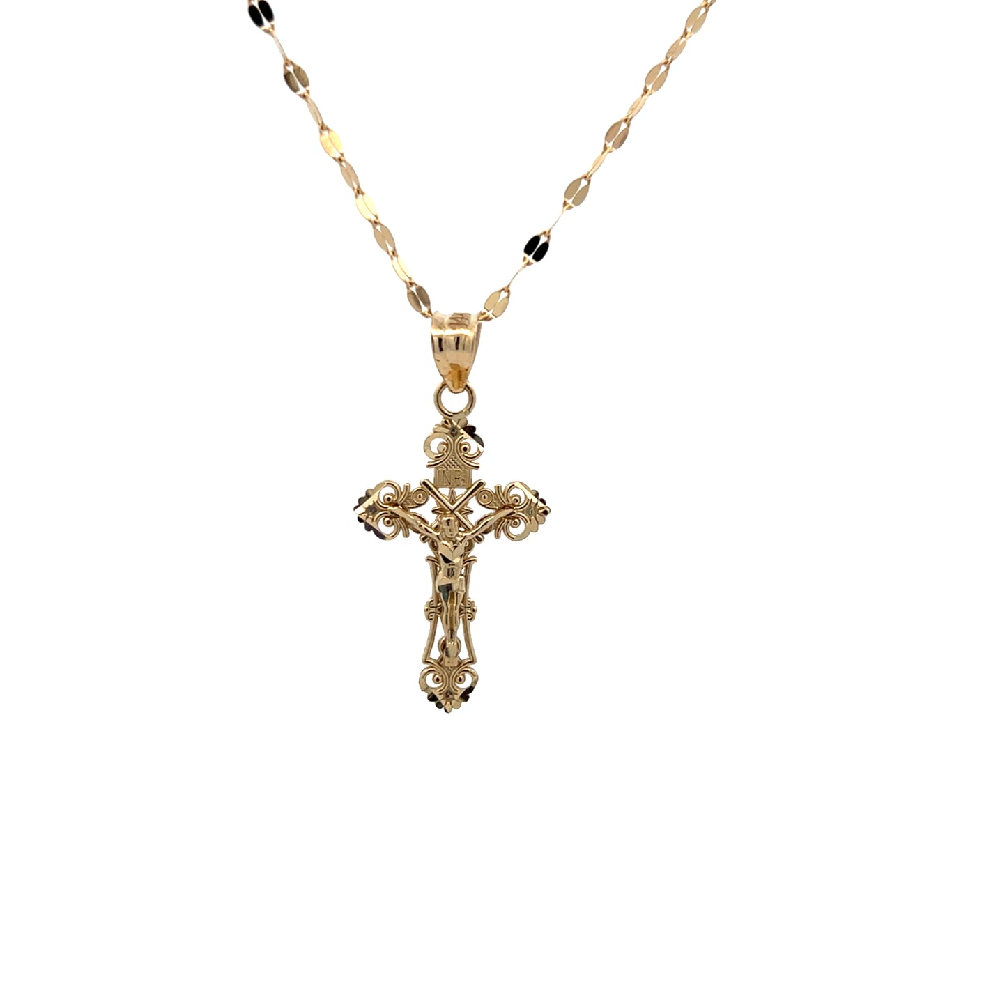 14K Gold Vintage Jesus Cross Pendant | Luby Gold Collection | Luby 