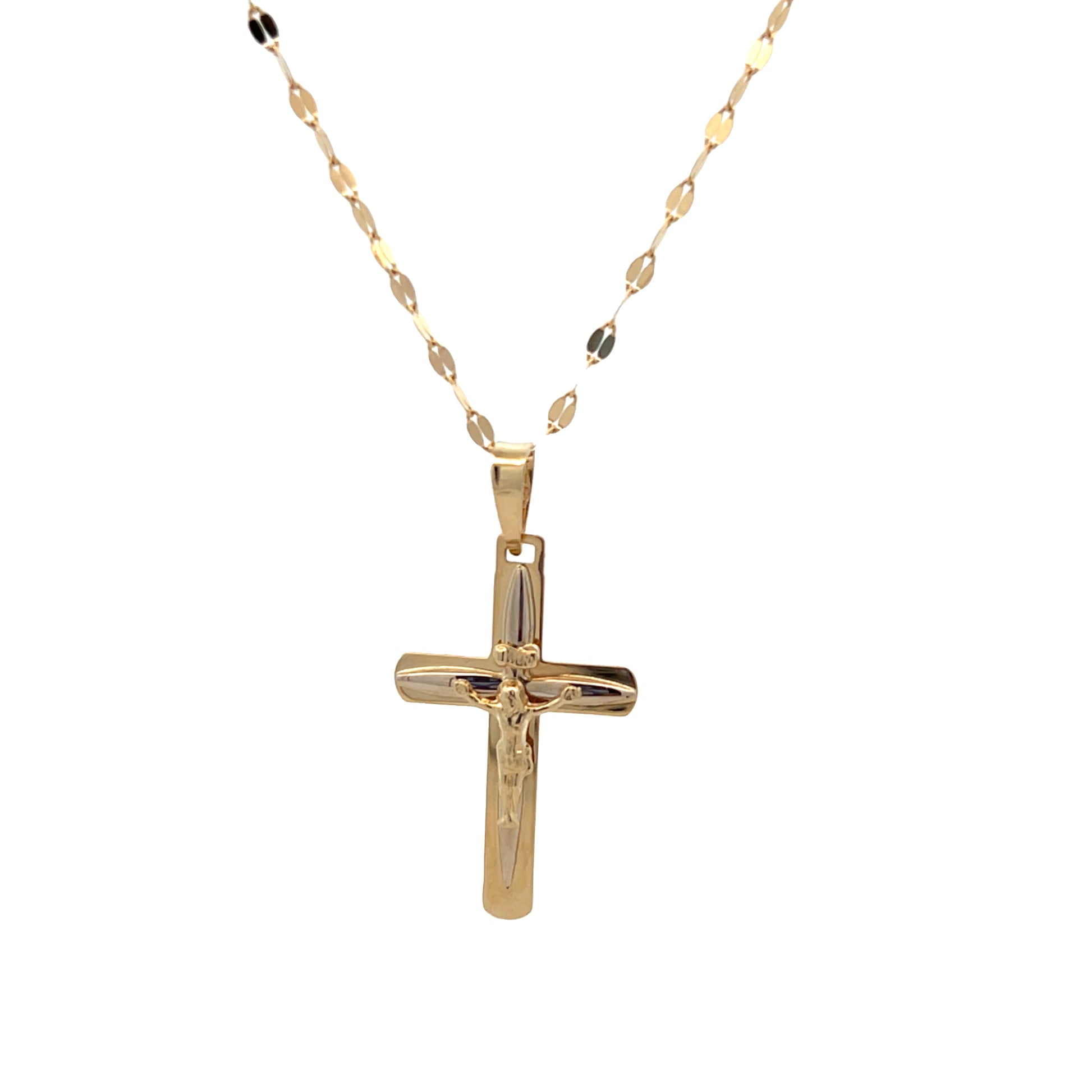 14K Gold Jesus Cross All Gold | Luby Gold Collection | Luby 