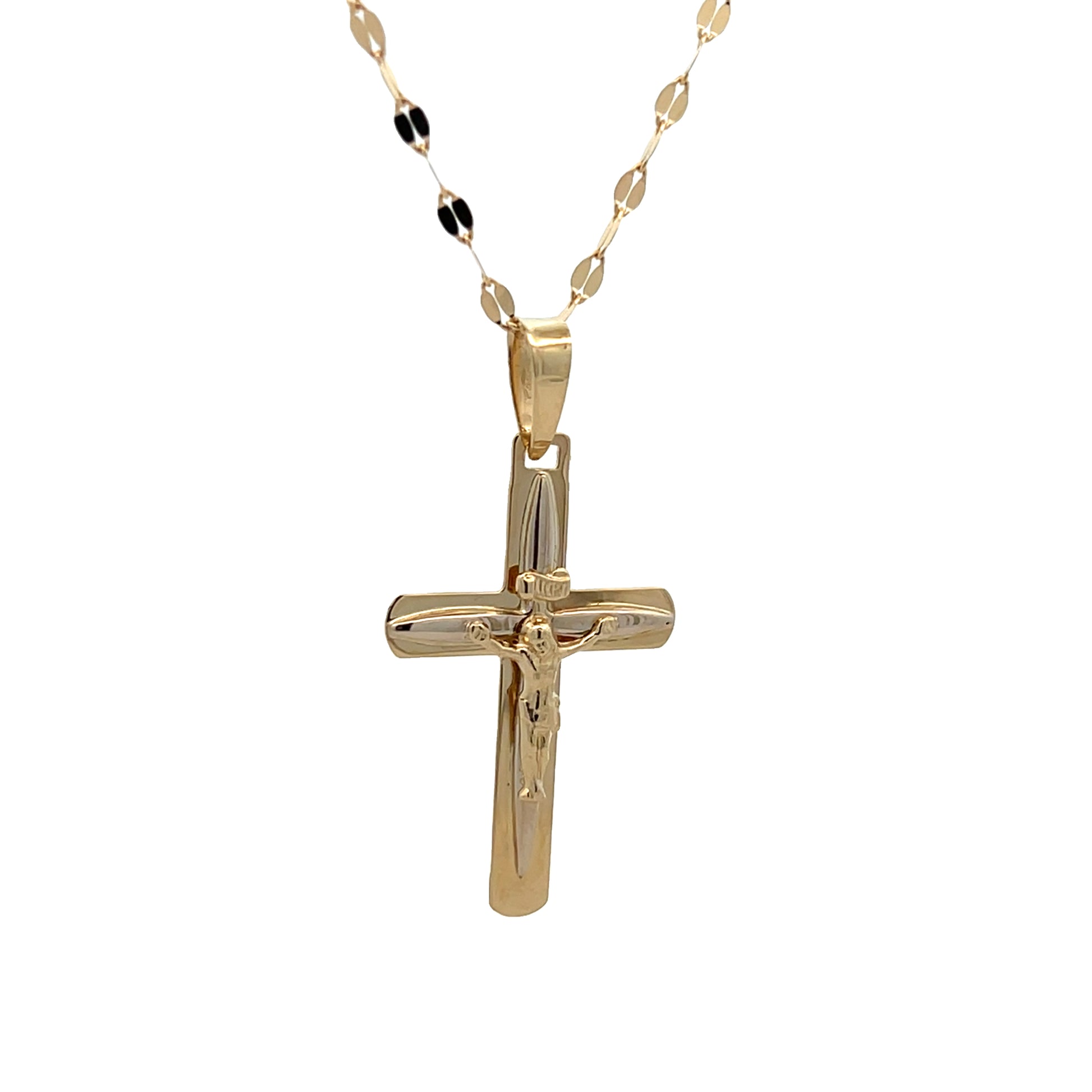 14K Gold Jesus Cross All Gold | Luby Gold Collection | Luby 