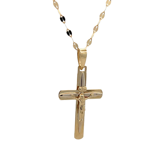 14K Gold Jesus Cross All Gold | Luby Gold Collection | Luby 