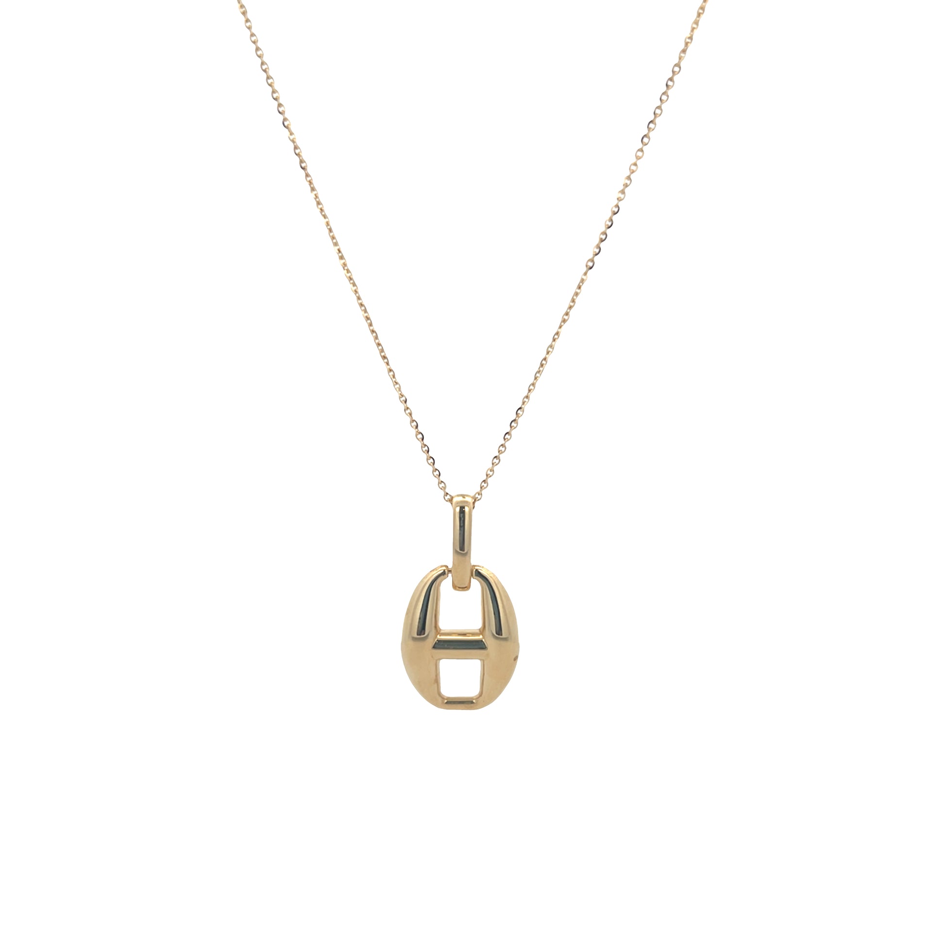 14K Gold Chunky Puff Mariner Necklace | Luby Gold Collection | Luby 