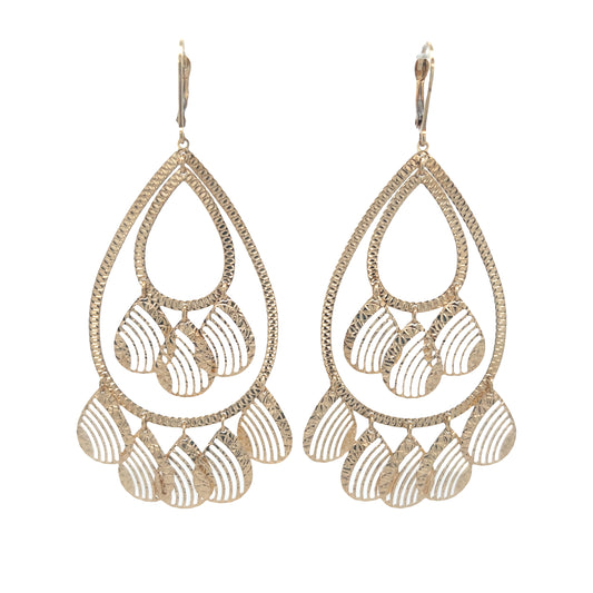 14K Teardrop Dangle Gold Earrings | Luby Gold Collection | Luby 