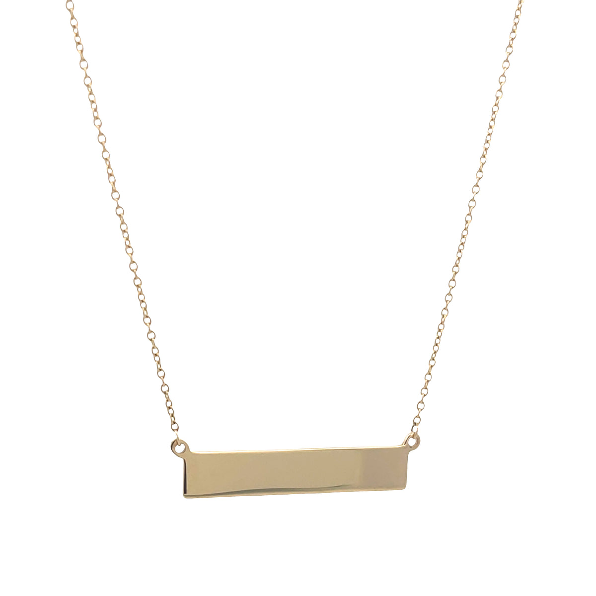 14K Engraving Plate Gold Necklace | Luby Gold Collection | Luby 