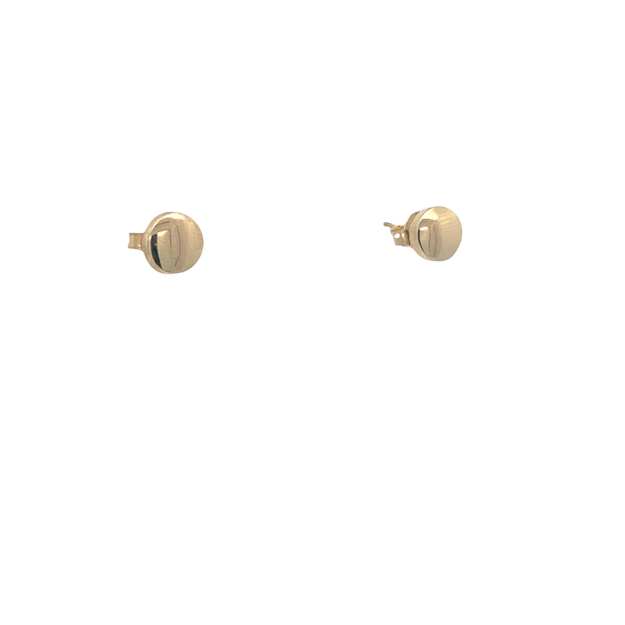 14K Gold Round Flat Studs
