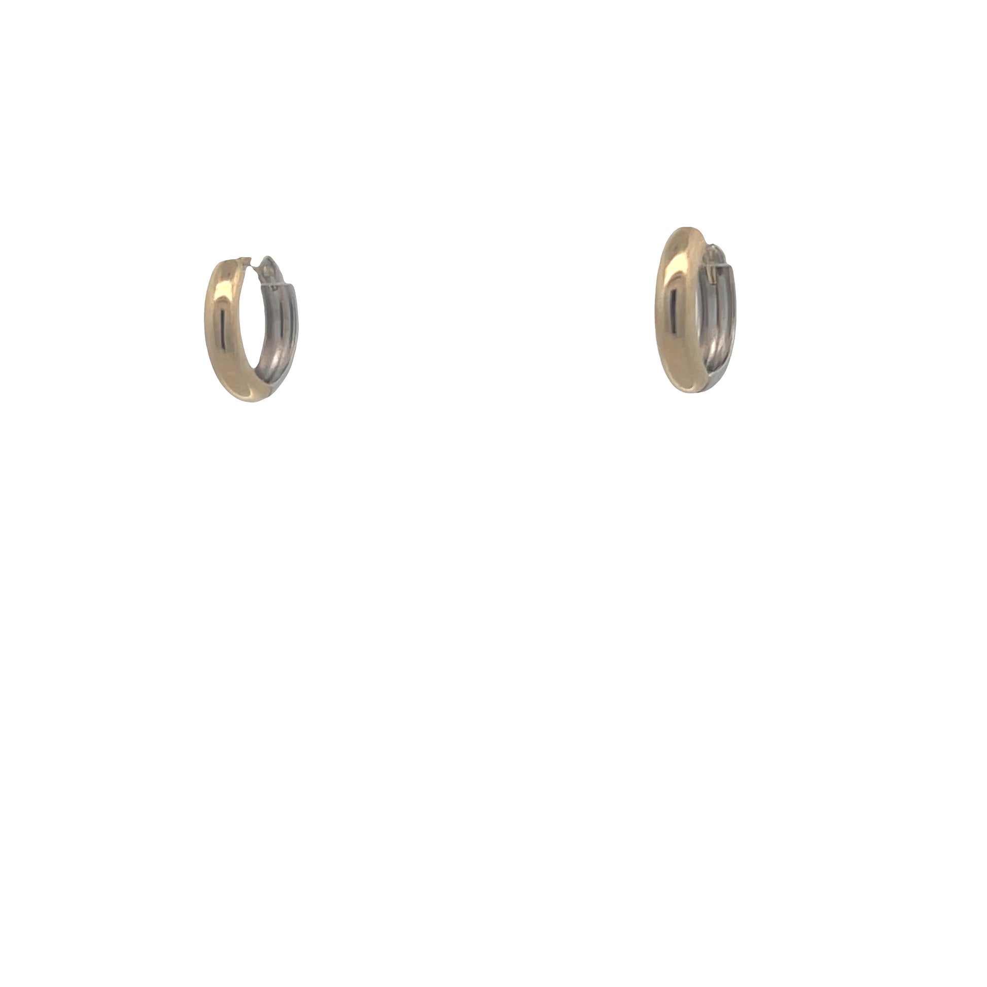 14K Gold 2-tone Hoops Reversible | Luby Gold Collection | Luby 