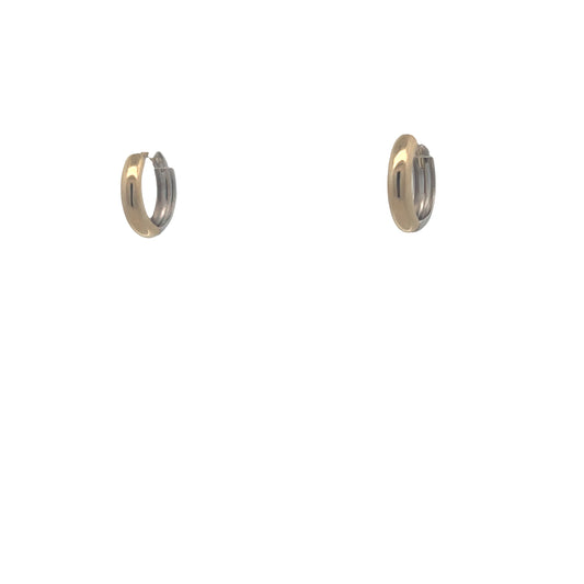 14K Gold 2-tone Hoops Reversible | Luby Gold Collection | Luby 
