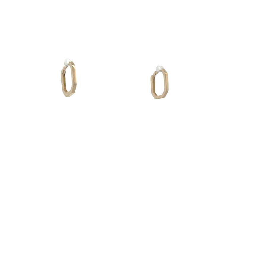 14K Gold Hexagonal Earrings