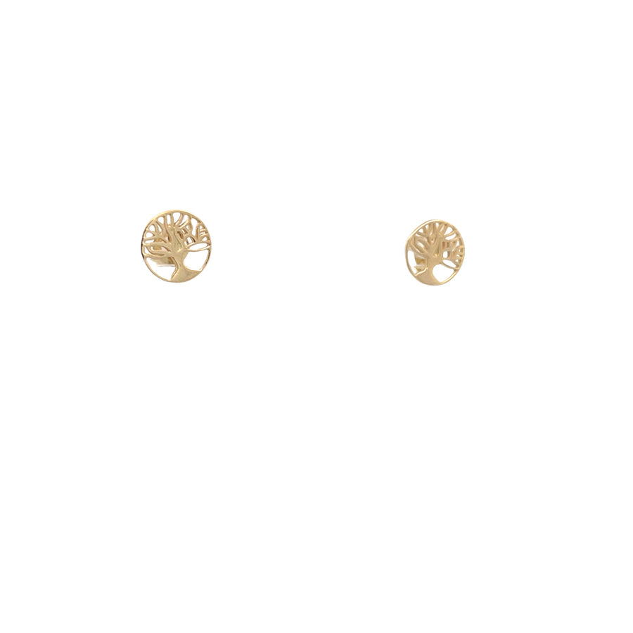 14k Gold Tree of Life Stud Earrings