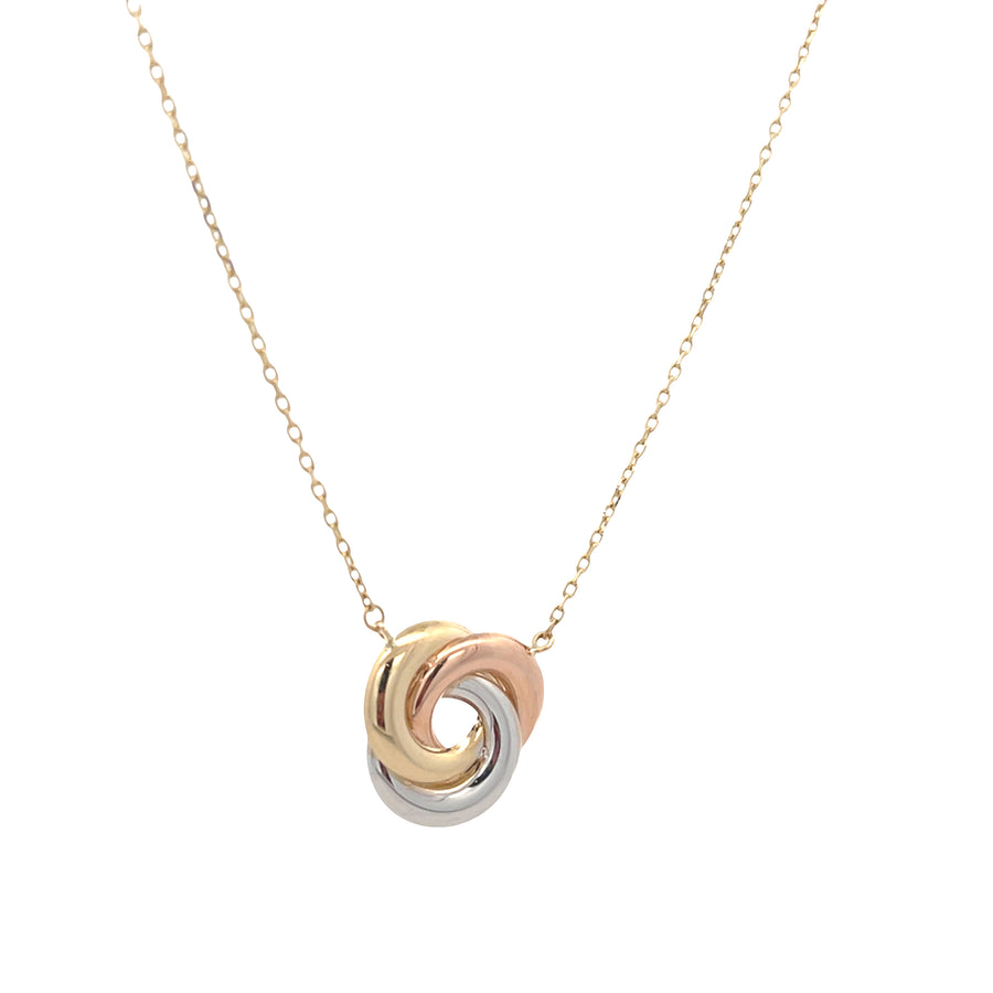 14k Gold 3 Color Intertwined Necklace