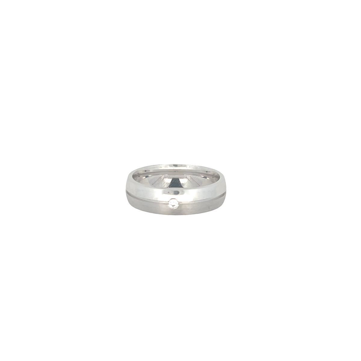 Suspiria Men Wedding Band 925 with 1 CZ Shine and Matte | Suspiria | Luby 