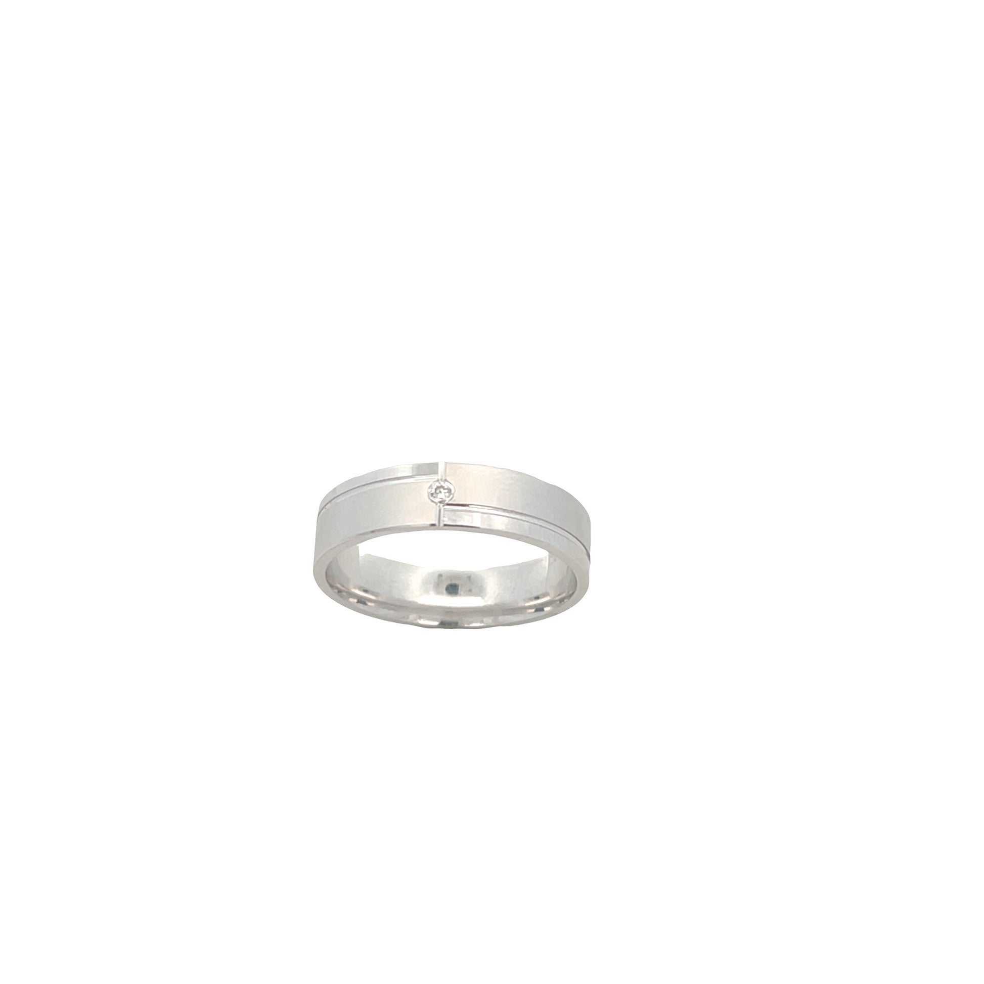 Suspiria Men Wedding Band 925 with 1 CZ Shine and Matte | Suspiria | Luby 