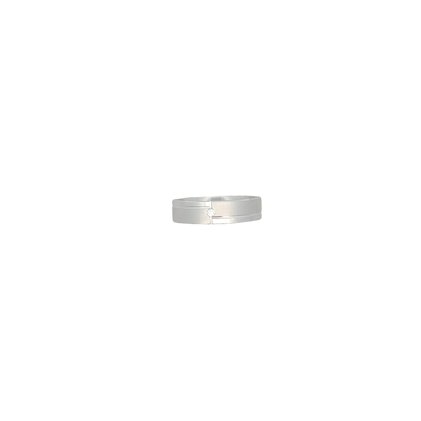 Suspiria Men Wedding Band 925 with 1 CZ Shine and Matte | Suspiria | Luby 