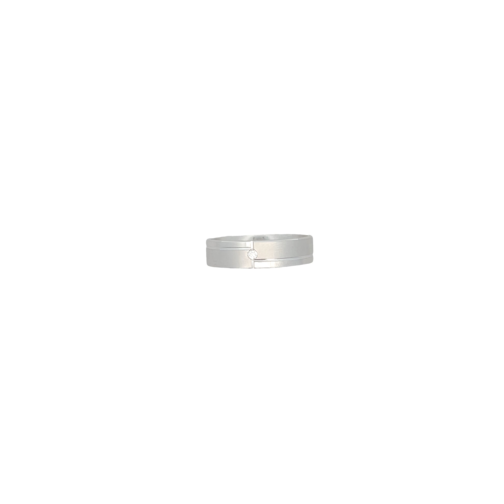 Suspiria Men Wedding Band 925 with 1 CZ Shine and Matte | Suspiria | Luby 