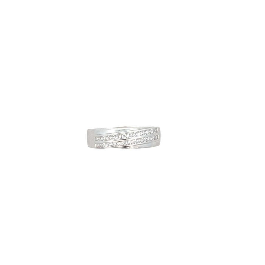 Suspiria Men Wedding Band 925 with Double Row with CZ