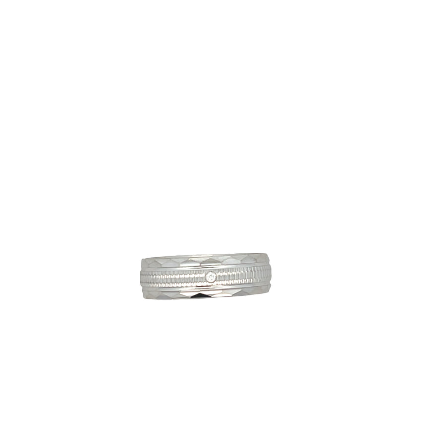 Suspiria Men Wedding Band 925 with 1 CZ