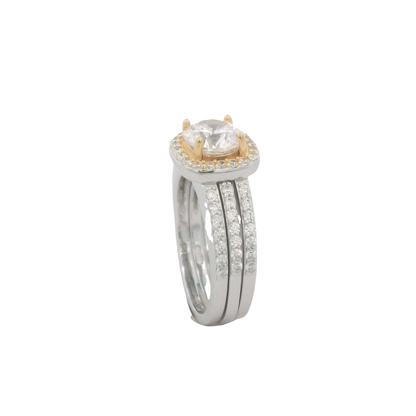 Suspiria Wedding Ring Round Insert 925, 2 Tones CZ | Suspiria | Luby 