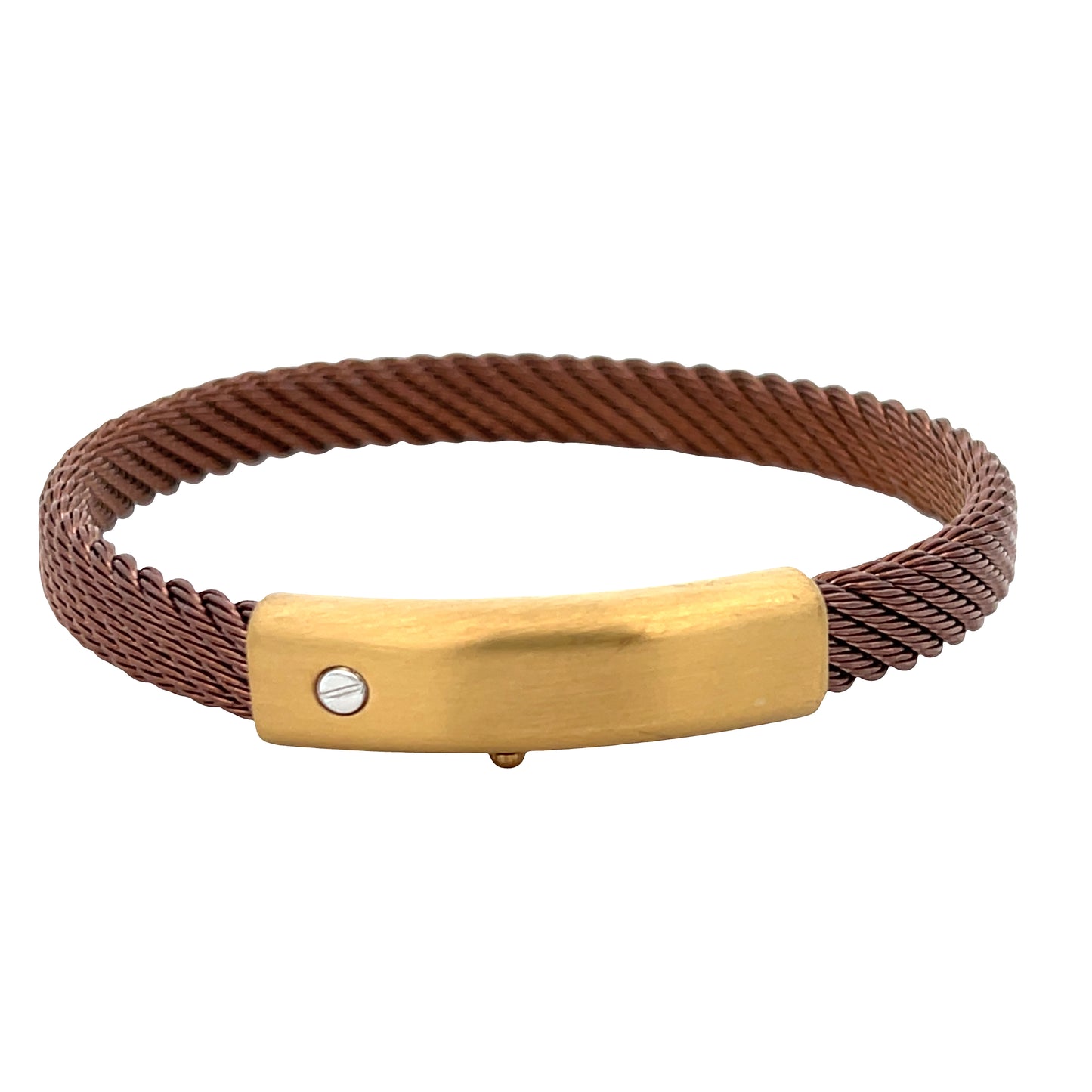 Stainless Steel Bracelet 18K White Gold Screw | Borsari | Luby 