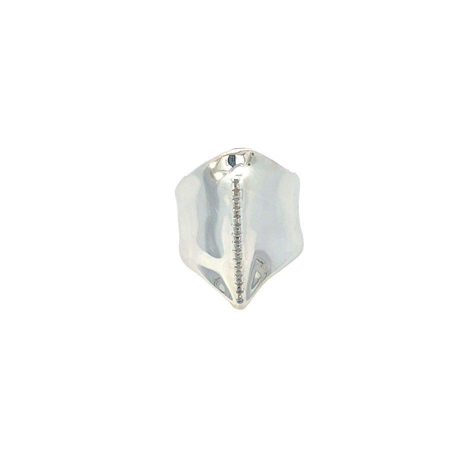 Anillo bañado en plata de ley Mantarraya con Topaz