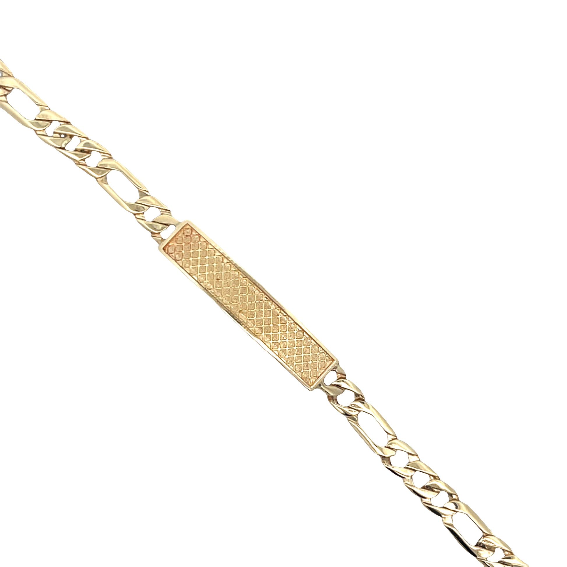 14K Gold Engraving Figaro Bracelet | Luby Gold Collection | Luby 