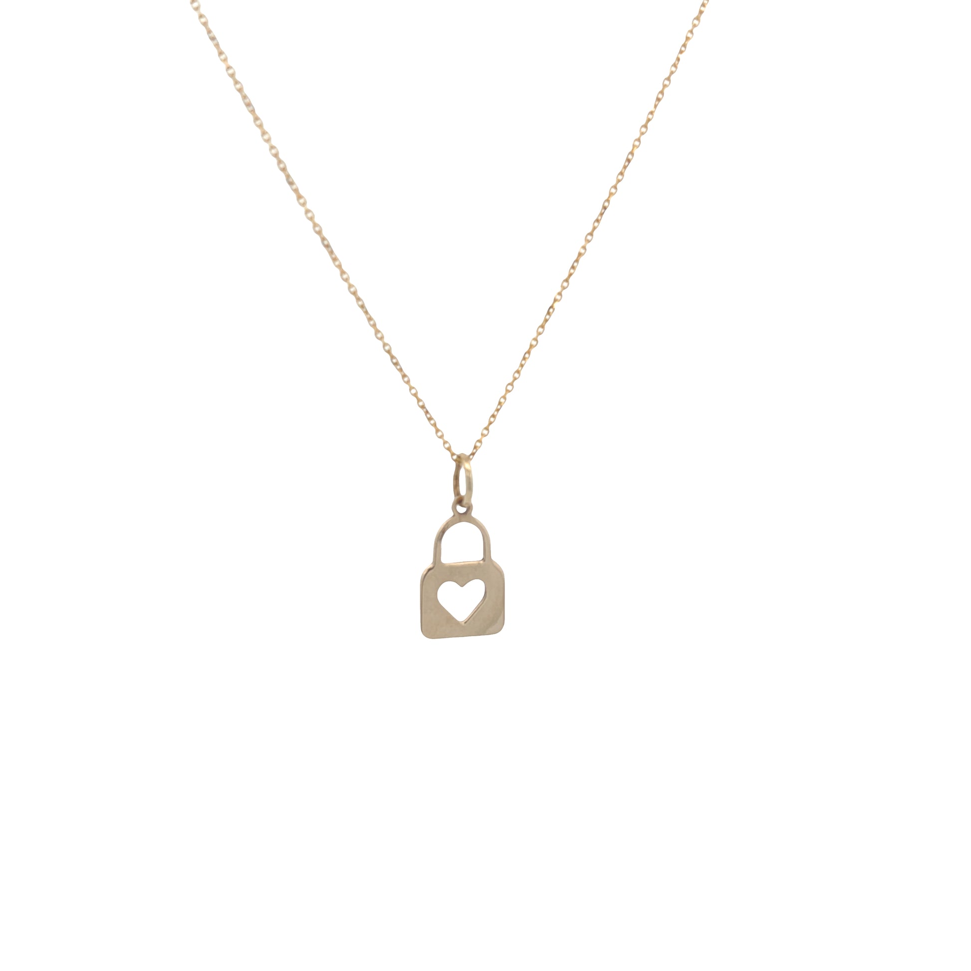 14K Gold Padlock with Heart Shape Pendant | Luby Gold Collection | Luby 
