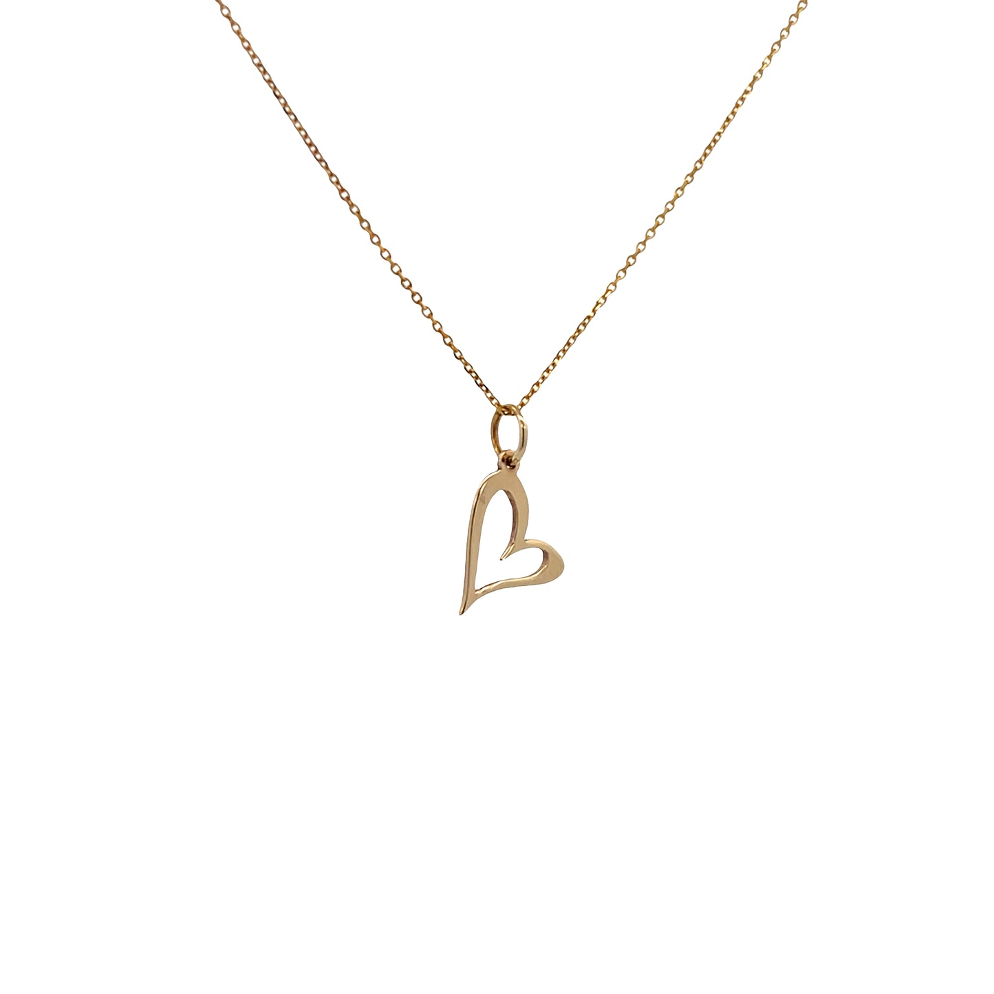 14K Gold Open Heart Pendant with Chain | Luby Gold Collection | Luby 