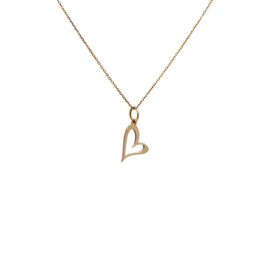 14K Gold Open Heart Pendant with Chain | Luby Gold Collection | Luby 