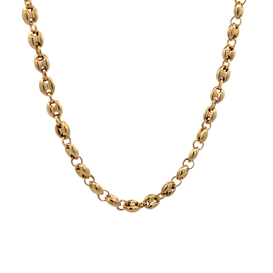 10K PUFF MARINER NECKLACE 22''