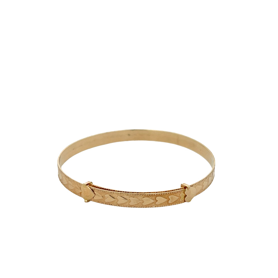 Brazalete Bebé de Oro de 14K con Formas de Corazón