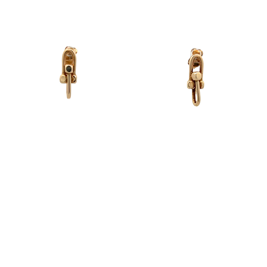 14K Gold Link With Bubbles Earrings