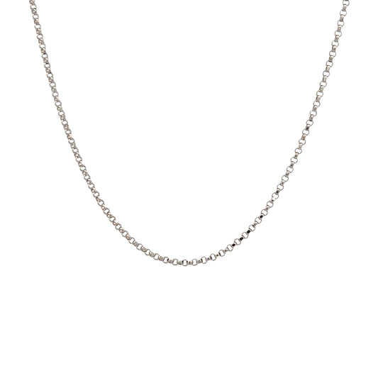 14K White Gold Rolo Chain | Luby Gold Collection | Luby 