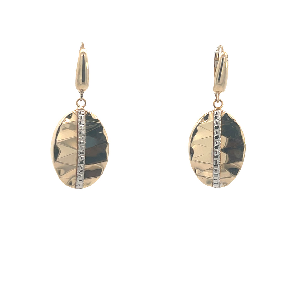 14K Gold 2/T Long Vintage Earrings
