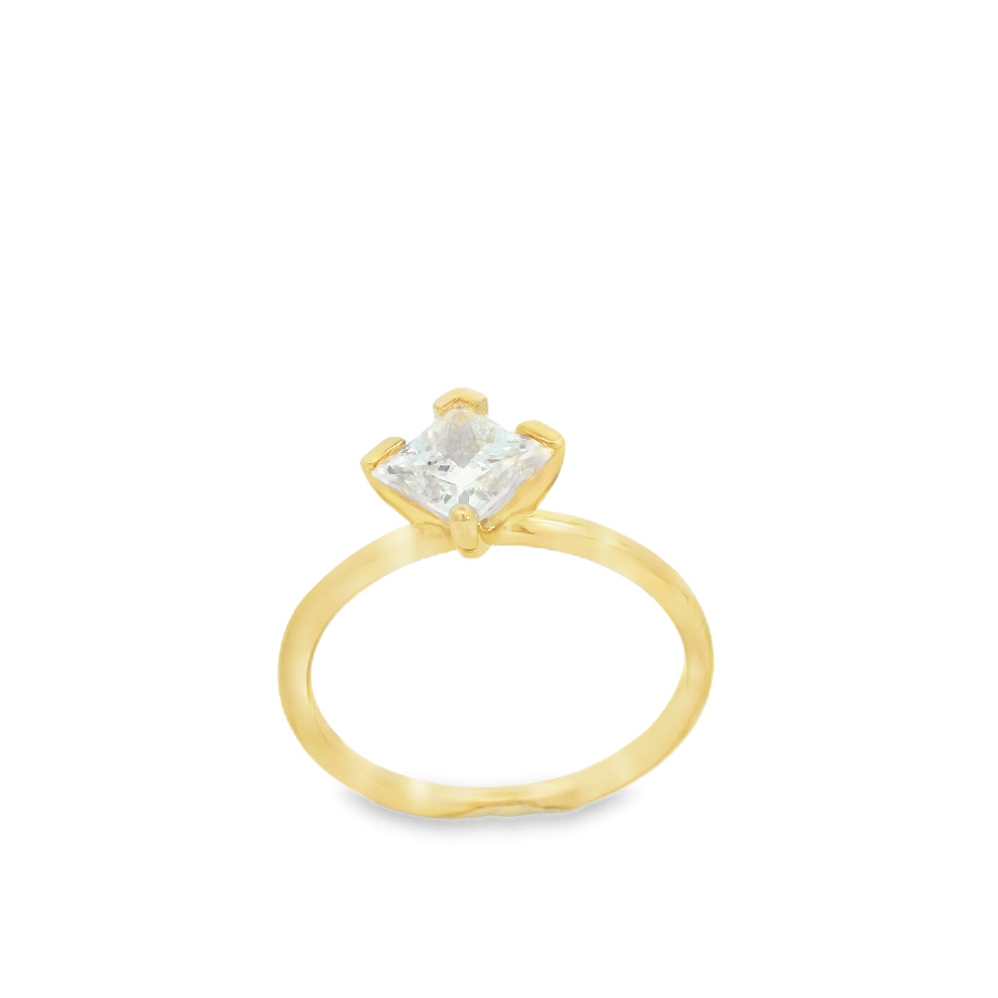 14K Yellow Gold Princess Lab Diamond Cut Ring | Luby Gold Collection | Luby 
