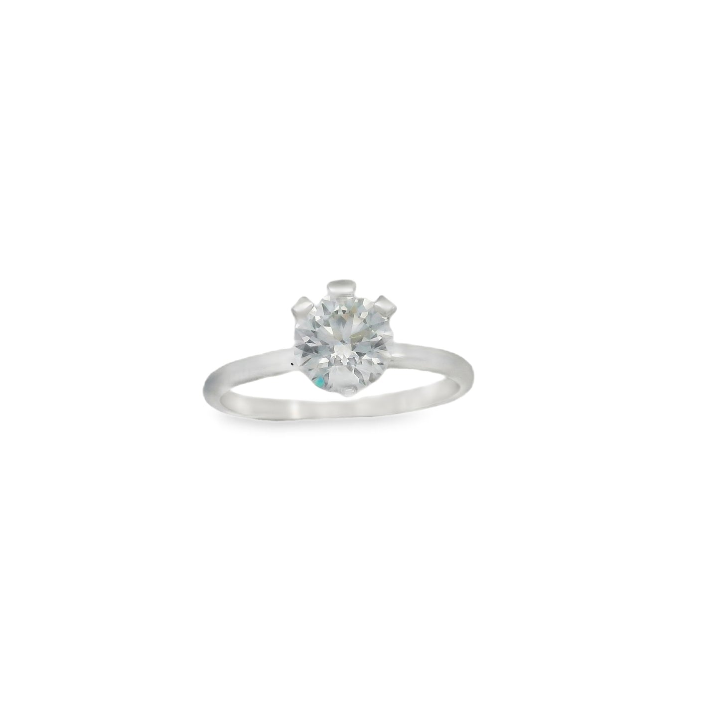 14K White Gold Round Lab Diamond Cut Ring | Luby Gold Collection | Luby 