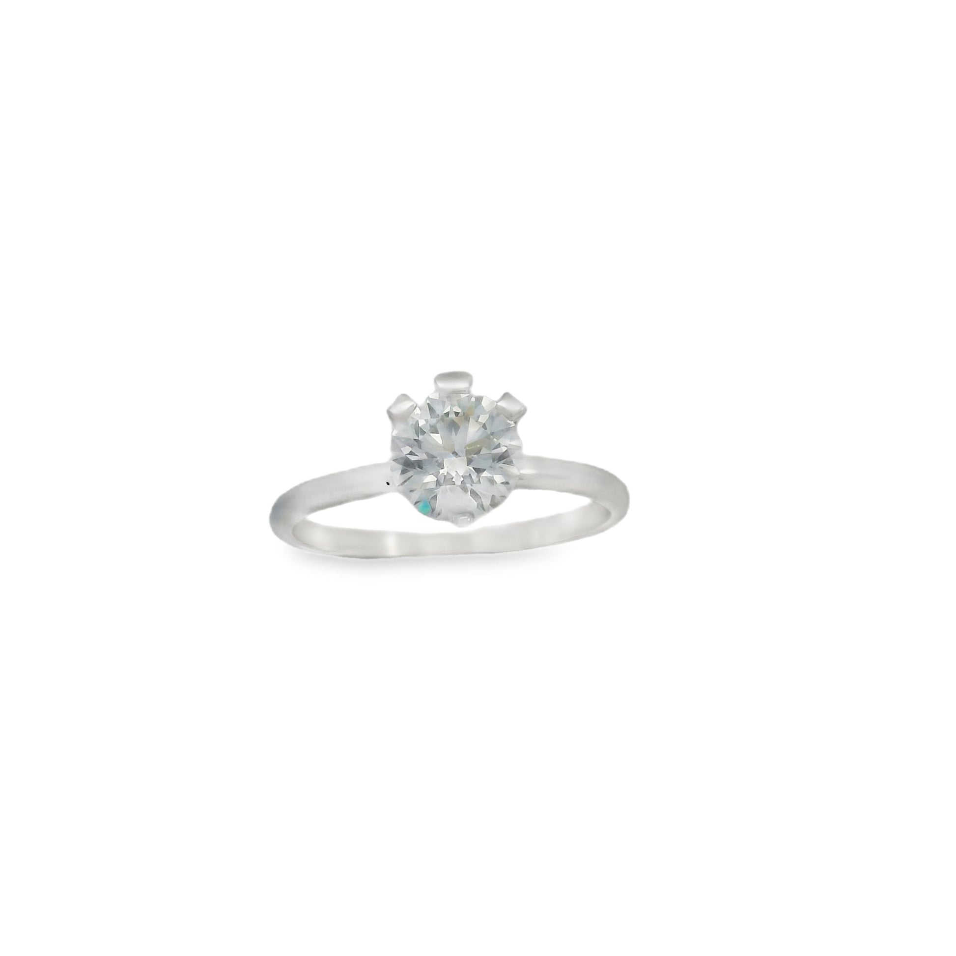 14K White Gold Round Lab Diamond Cut Ring | Luby Gold Collection | Luby 