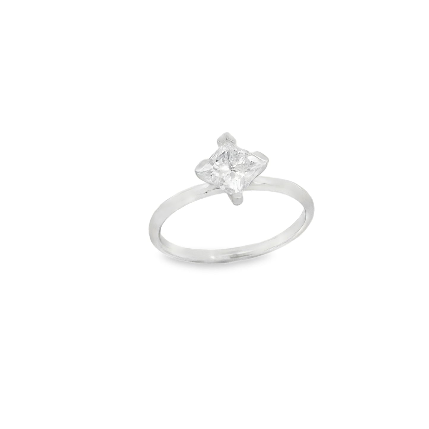 14K White Gold Princess Cut Lab Diamond Ring | Luby Gold Collection | Luby 