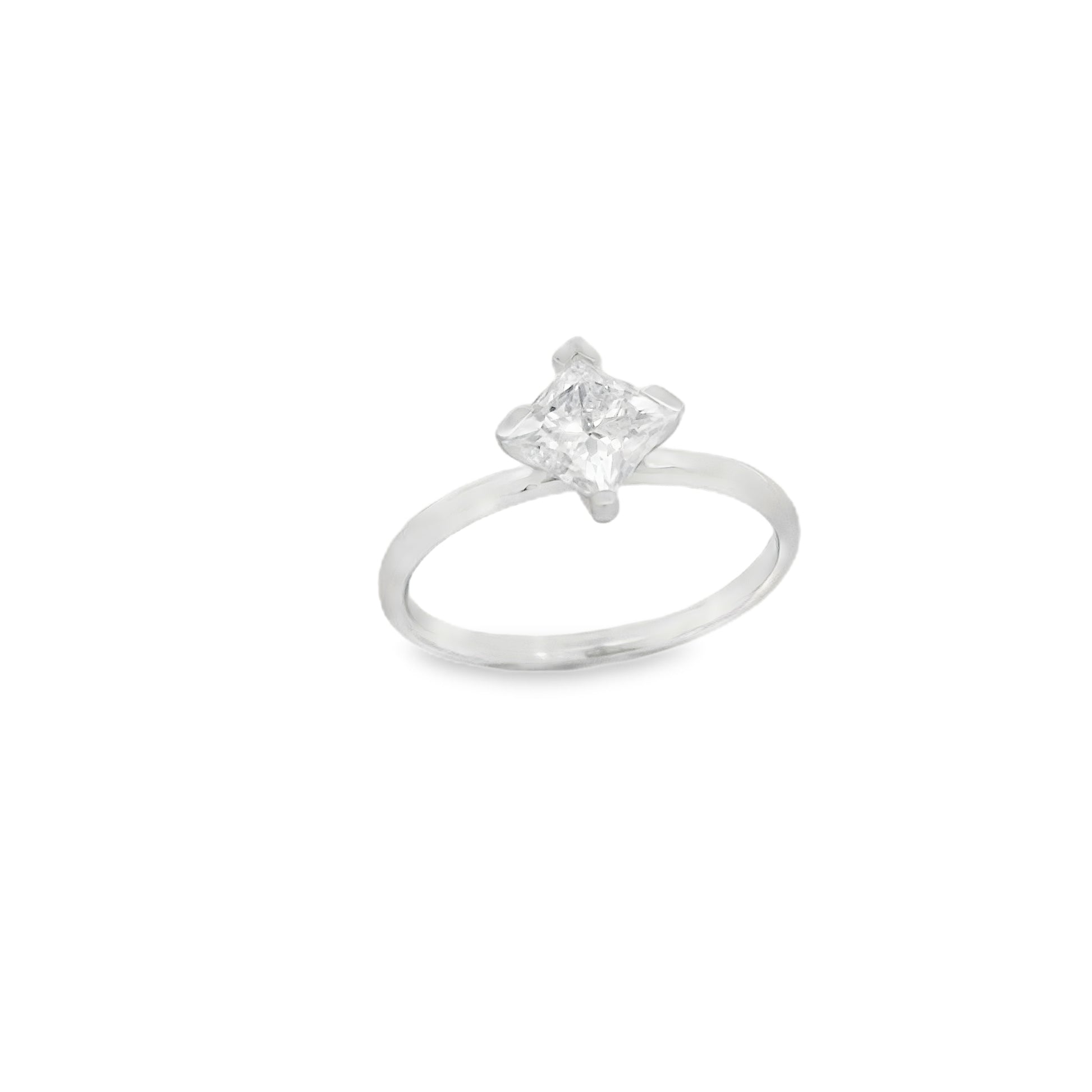 14K White Gold Princess Cut Lab Diamond Ring | Luby Gold Collection | Luby 