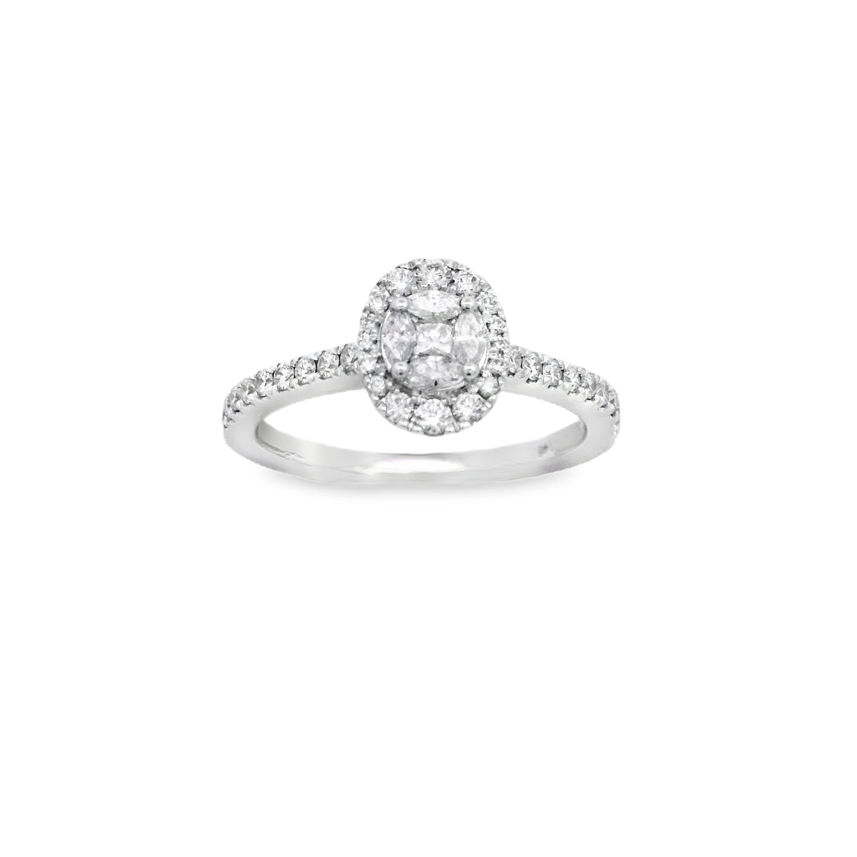 Zeghani White Gold Oval Engagement Ring | Zeghani | Luby 