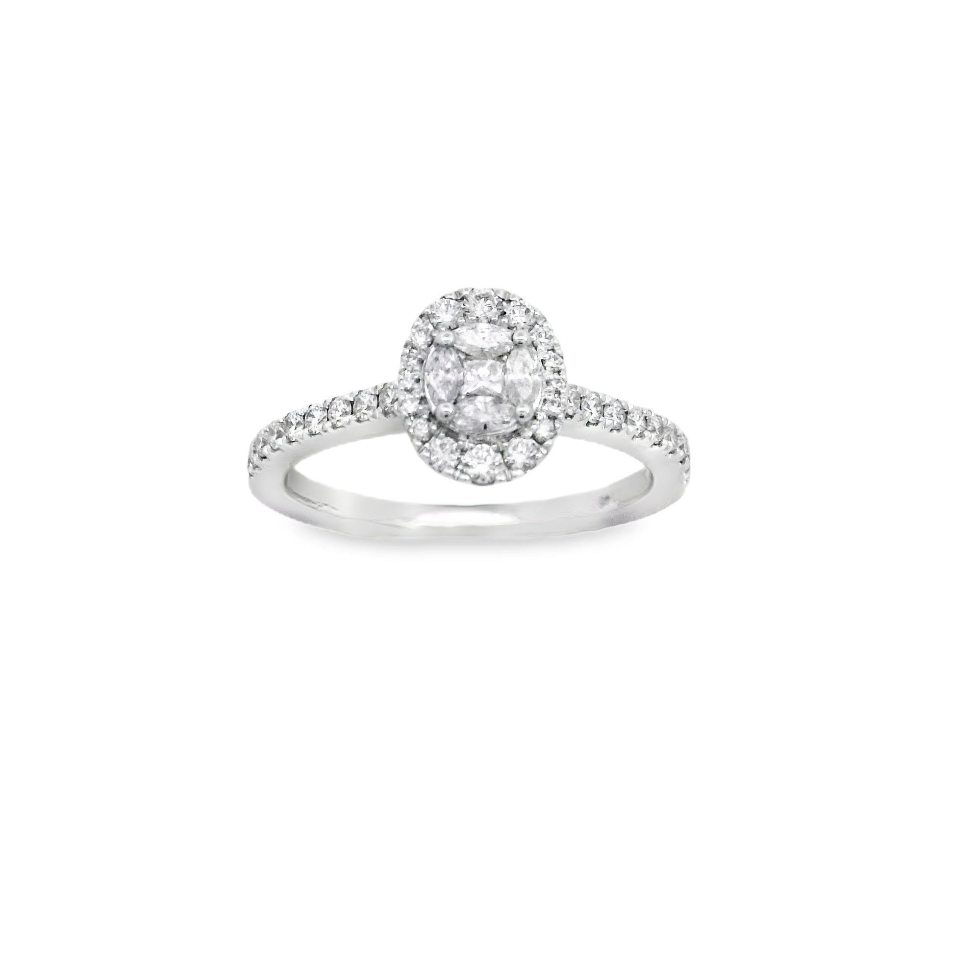 Zeghani White Gold Oval Engagement Ring | Zeghani | Luby 
