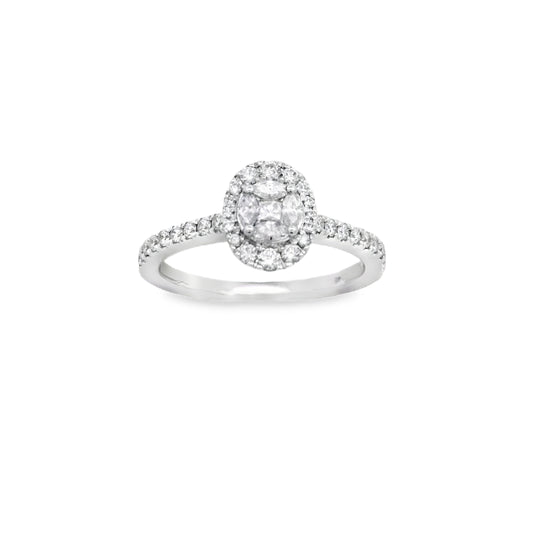 Zeghani White Gold Oval Engagement Ring | Zeghani | Luby 