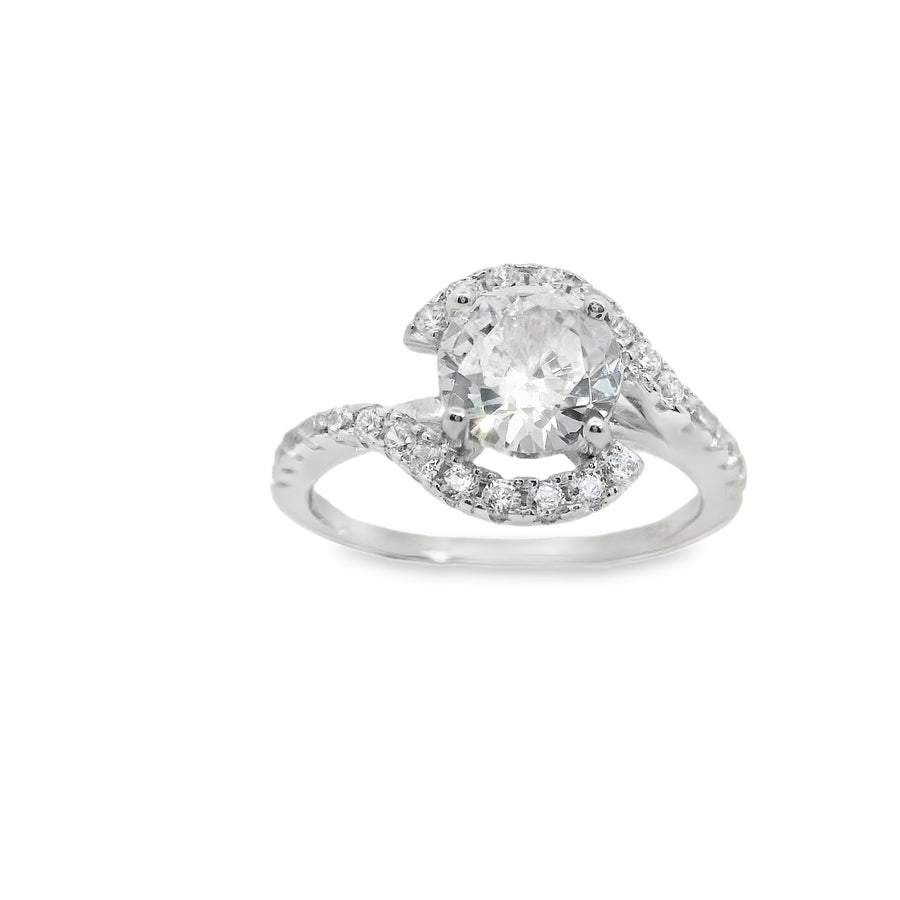 Suspiria Wedding Band 925 CZ Round Center Piece