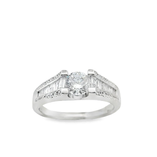 Suspiria Wedding Band 925 Baguette with Round Cut Center Piece | Suspiria | Luby 