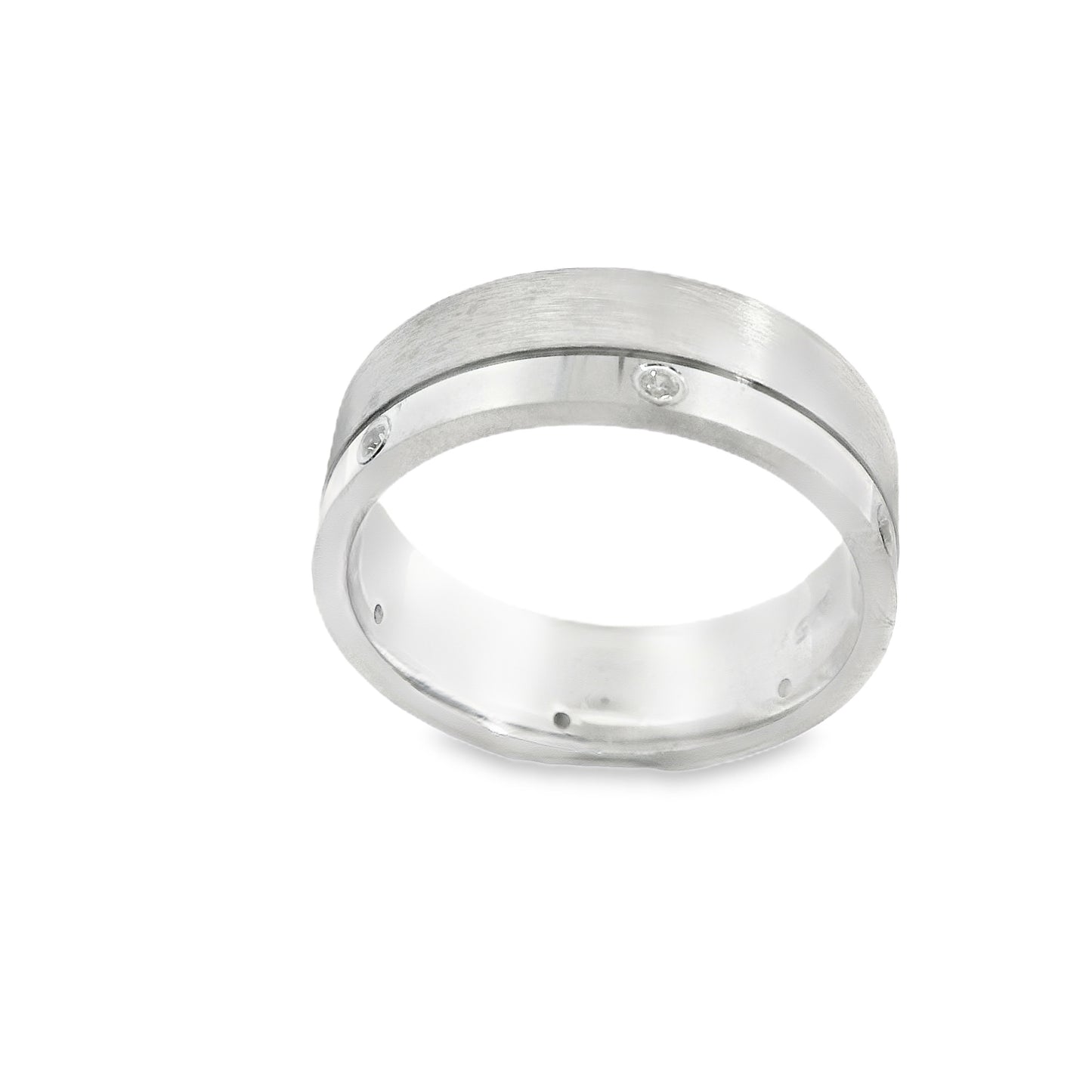 Suspiria Men Wedding Band 925 with 4 CZ Shine and Matte | Suspiria | Luby 