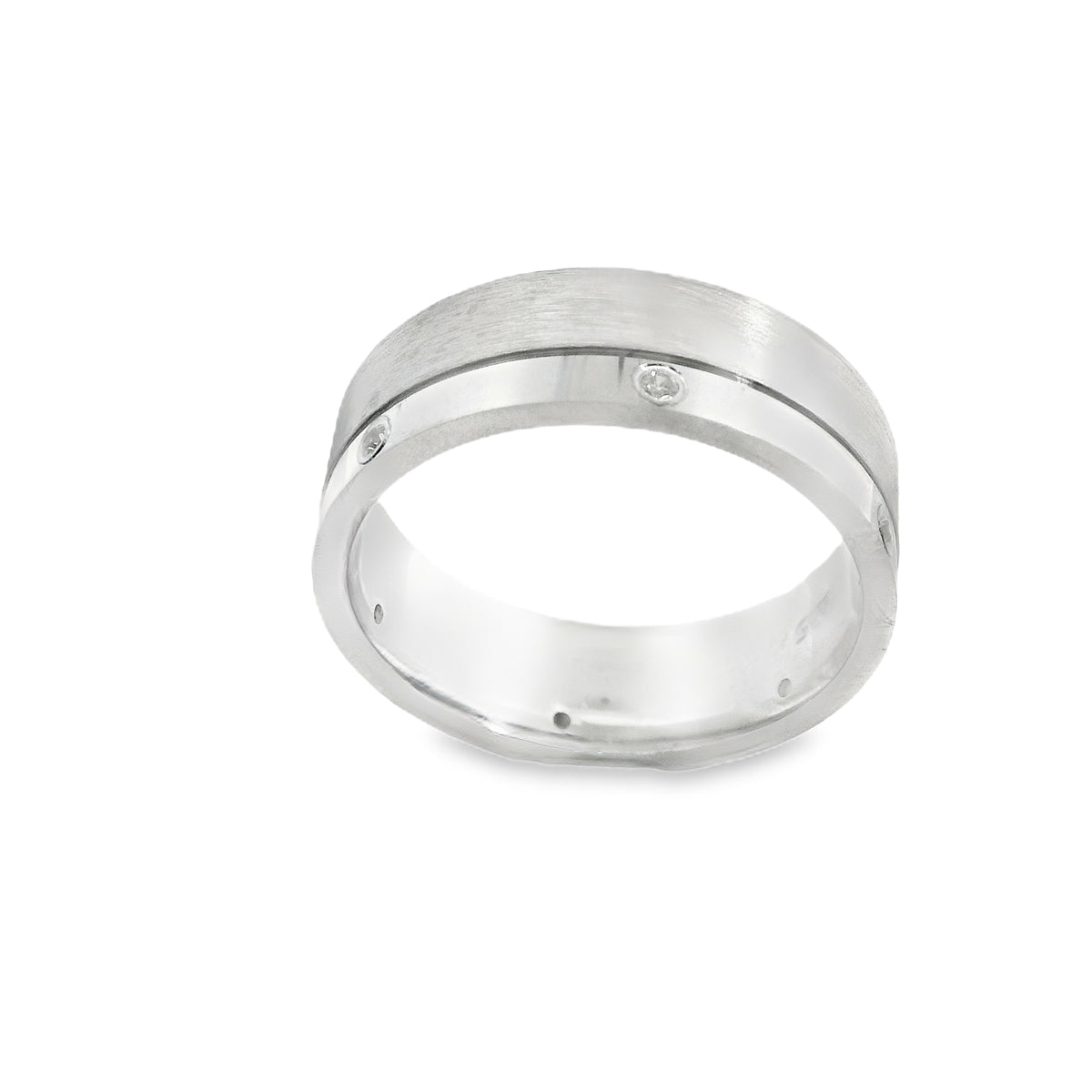 Suspiria Men Wedding Band 925 with 4 CZ Shine and Matte | Suspiria | Luby 