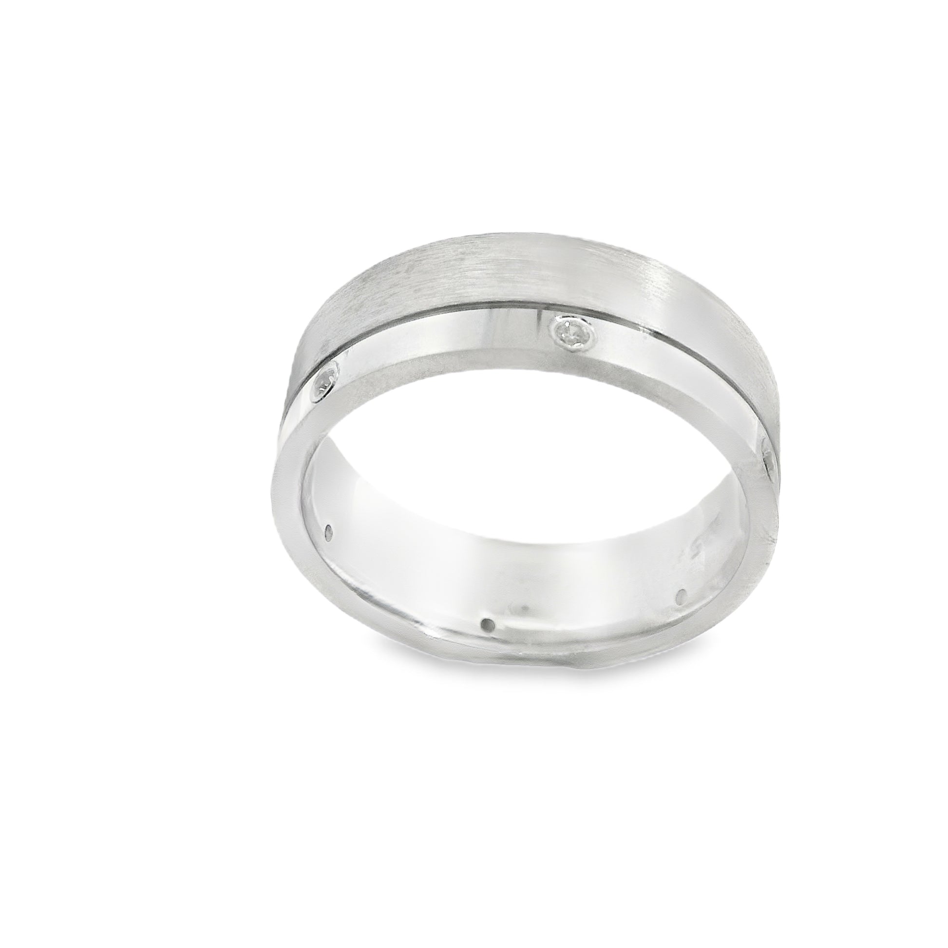 Suspiria Men Wedding Band 925 with 4 CZ Shine and Matte | Suspiria | Luby 